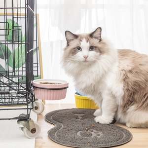 Ceramic <b>Cat</b> Bowl Hanging Pet <b>Feeder</b> For Cage With Fish Design Anti-Tip <b>Cat</b> Food Water Dish - Product Image 4