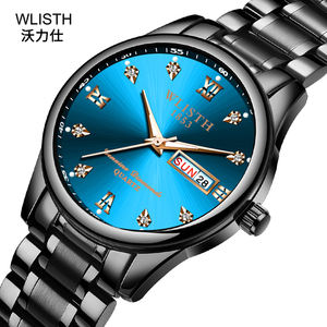 นาฬิกาข้อมือผู้ชาย <span class=keywords><strong>WLISTH</strong></span> NEW สไตล์ลำลอง ธุรกิจ ควอตซ์ สายสแตนเลส พร้อมฟังก์ชั่นวันที่อัตโนมัติ เข็มเรืองแสง Relogio Masculino - Product Image 1