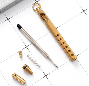 Bolígrafo Retráctil Retro de Cobre Mate, Bolígrafo Hexagonal de Metal de Latón, Bolígrafo de Papelería para Estudiantes - Product Image 5