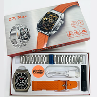 Montre connectée pour homme Hd 2.1 320*385 460mAh Z79max, Z79 Max Ultra, acier inoxydable, étanche IP68, boussole, NFC, GPS, SOS, montre connectée sport