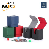 MIO Hochwertige Maßgefertigte 100+ PU-Leder Umweltfreundliche Langlebige Kartenspielbox Schwarzes Sortimentset für Sammelkarten & Schachbrett-Aufbewahrung