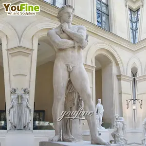 रोमन आंकड़ा इनडोर और आउटडोर के लिए क्लासिक संगमरमर नग्न आदमी चित्रा मूर्तिकला बिक्री