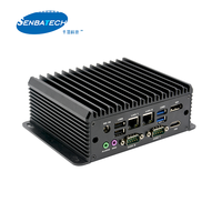 Mini PC industriel sans ventilateur C4350Z-HD noir brillant avec processeur I5-10210U, 2 ports LAN, DDR4, SBC, ordinateur industriel et accessoires