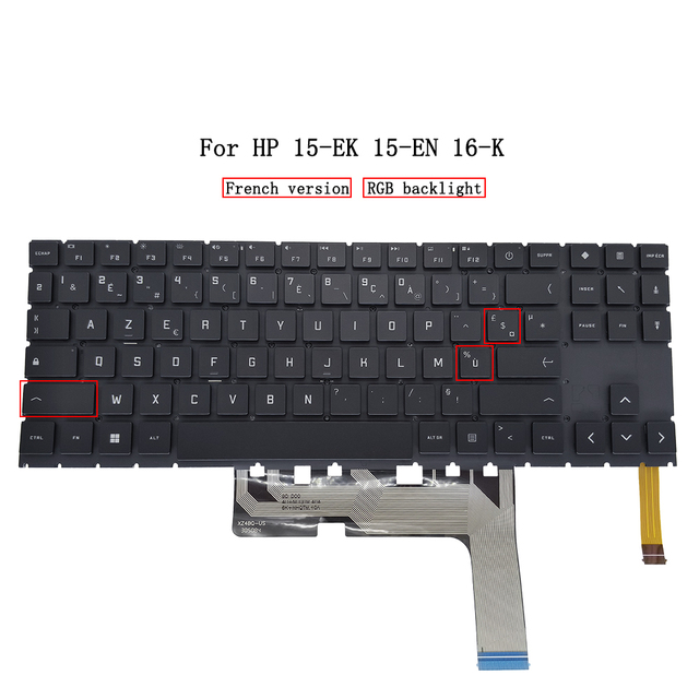 FR French RGB Backlight Laptop Keyboard for HP Omen 15-EK 15-EN 16-K 15Z-EN Keyboard New Black AZERTY Layout