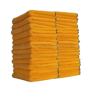 Wholesale Manufacture Deluxe Dual Layer Absorbent Plush Car Wash Towel Microfiber Towel Car Cleaning Drying