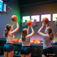 Équipement de jeu de basket interactif à LED pour sol, autoportant, en plastique, pour usage en centre commercial intérieur
