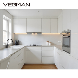 Maßgefertigte Modulare Küchenschränke Umweltfreundlich Modern Schwarz Komplettset Laminat Armatur Scharnier Melaminplatte Korpus Edelstahl - Product Image 3