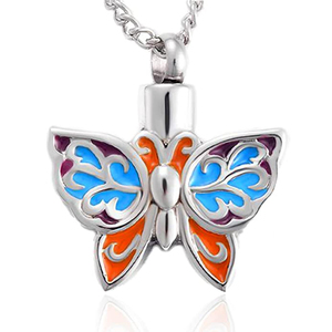 Collier d'urne papillon bijoux de crémation pour femmes, colliers commémoratifs de cendres humaines d'animaux de compagnie, pendentif souvenir, cadeau pour un être cher perdu - Product Image 1