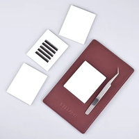 Kit d'extension de cils Palette de cils magnétique Support de pince à épiler Boîte en acrylique Tuile de cils en cuir PU avec aimant