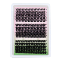 Kit d'extension de cils de segment de curl CD prédécoupé outils de marque privée de cluster de bricolage avec cils de ruban d'éventail de cheveux synthétiques