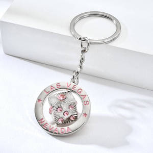 Porte-clés en forme de Cube de dés, accessoire de gamer, en alliage d'argent, strass vierges, spinner, métal, vente en gros - Product Image 4