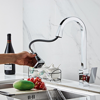 Robinet de cuisine en laiton à montage sur plan, eau chaude et froide, mitigeur rotatif, design moderne pour usage hôtelier, vente en gros, directement de l'usine