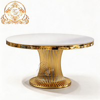 Tables et chaises de mariage modernes et durables en acier inoxydable avec plateau en verre pour l'ameublement d'hôtels, les banquets et les réceptions