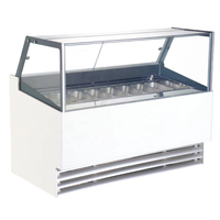 Vitrine Réfrigérée pour Gelato avec Refroidissement par Compresseur et Refroidissement par Air, Contrôle Numérique de la Température, Présentoir pour Crèmes Glacées Dures