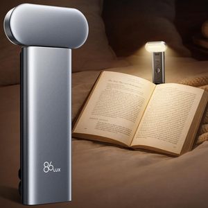 86LUX Book Light Clip <b>LED</b> Rechargeable Touch Control Reading Light for <b>Bed</b> with 3 Colors Stepless Dimming Aluminum - Product Image 1