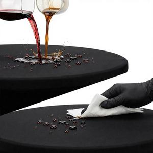 Funda de mesa redonda de spandex color marfil personalizada de 90 pulgadas, mantel elástico ajustado para fiestas - Product Image 1