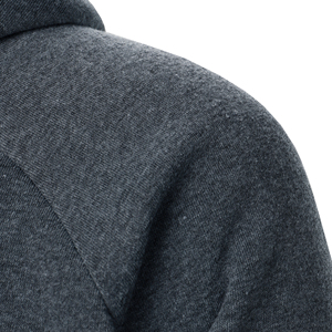 Sweat à capuche pour homme, couleur unie, manches longues, fermeture éclair latérale, design tendance, automne-hiver - Product Image 4