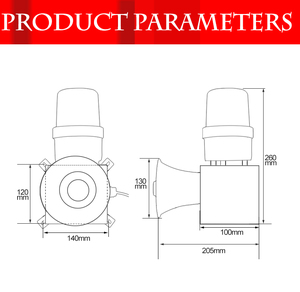 Sirena de Alarma Acusto-Óptica Marina Integrada de Alta Intensidad de Decibelios, Bocina de Luz Intermitente, 24v Dc - Product Image 3