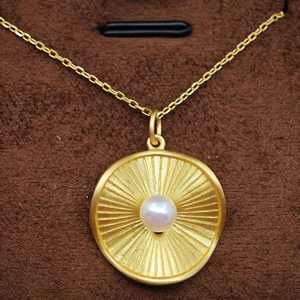 Collar con Colgante Minimalista de Plata 925 Chapado en Oro UM Jewelry, Perla Natural de Agua Dulce, Unisex, Regalo de Compromiso o Boda, Venta al Por Mayor - Product Image 6