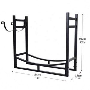 Cepillo, pala, pinzas y soportes para leños de hierro duradero para chimenea, y estantes de almacenamiento de leña para uso interior y exterior - Product Image 2