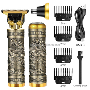Tondeuse à cheveux électrique pour hommes professionnels <span class=keywords><strong>rasoir</strong></span> USB Rechargeable Vintage avec tondeuse à <span class=keywords><strong>barbe</strong></span> en métal T9 Machine pour usage domestique - Product Image 1