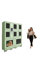 Armoire de rangement intelligente pour animaux de compagnie 2026 avec serrure à combinaison, surveillance vidéo 24/7, 8 portes, étanche, ventilée, résistante à la rouille, pour parcs