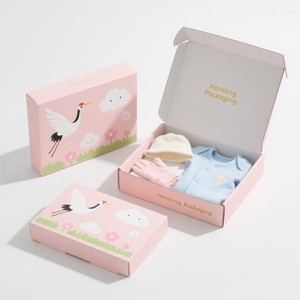 Làm đẹp cứng Chất liệu sóng bé Quần áo Hộp mực đậu nành sơ sinh bé đặt bông sock hộp đóng gói quà tặng - Product Image 5