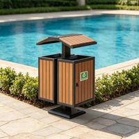 Poubelle de recyclage en métal à double compartiment 74L, design moderne et luxueux, écologique, pour usage intérieur/extérieur, hôtels, parcs, commerce