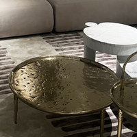 Table basse moderne de luxe en acier inoxydable doré, mobilier pour appartement, salon, bureau JS-stone JS-CT015