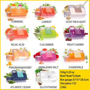 Jabón en Barra Hidratante Transparente de 150g con Lámina de Oro de <span class=keywords><strong>24K</strong></span> y Extracto de Cereza, Limpiador Facial y Corporal Hecho a Mano para una Piel Radiante e Hidratada - Product Image 2