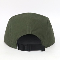 Casquettes de camping pour hommes à 5 panneaux en sergé de coton respirant, à visière plate, avec logo tissé personnalisé, de haute qualité, vente en gros
