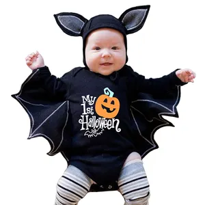 Warm Funny Bat Wing Pokemen Romper Body Disfraces de Halloween de manga larga para niños y niñas lindos de Paty Cosplay Night