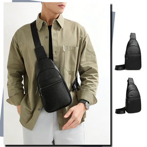 Borsa a Tracolla Vintage da Uomo Impermeabile, Borsa Casual per Ciclismo con Tasche Interne Multiple e Resistente in PU - Product Image 1