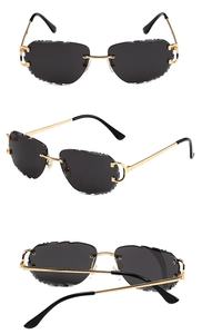 Gafas de Sol Ovaladas Vintage de Alta Calidad, Sin Montura, para Hombre y Mujer, Estilo Retro 2025, Montura Degradada, Corte de Diamante - Product Image 4