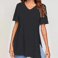 Logo personnalisé imprimé T-shirt basique décontracté pour femmes Haut à manches courtes en blanc pur grande taille pour les filles et les femmes