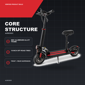 Trottinette Pliable 500W avec Batterie 48V 13Ah, Pneus et Freins à Disque Doubles DC0823023 – MOTEUR BRUSHLESS 500W PUISSANT et Support Inclus - Product Image 3