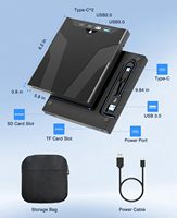 Unidad de Blu-ray Externa Combinada USB 3.0 Tipo-C para PC Portátil, Reproductor de Blu-ray Delgado y Portátil, Grabadora de CD/DVD, Lector de Blu-ray 8 en 1