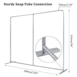 [Stock en EE. UU.] Soporte de exhibición portátil moderno de tela tensada de 10x8 pies, solo estructura de tubo de aluminio para telón de fondo de ferias comerciales, montaje en 5 minutos - Product Image 2