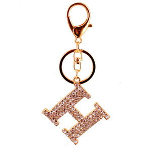 Weihao mới đến thiết <span class=keywords><strong>k</strong></span>ế tiên tiến sang trọng kim cương H Thư Thời Trang Phụ kiện túi kim loại móc chìa khóa - Product Image 5