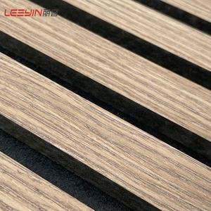 Panneaux muraux acoustiques en bois à lattes modernes de 96 pouces pour salon, chambre à coucher, appartement - Hauteur de 8 pieds, utilisation hôtelière, conception graphique - Product Image 2