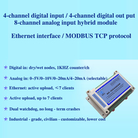 Output Relay Ethernet 4 Output Relay 8 input Analog RS485 & Modbus TCP industri DIN-Rail MODUL I/O
