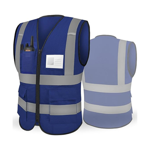Chaqueta de seguridad industrial de último diseño, chaleco de alta visibilidad, múltiples bolsillos, 100% poliéster para correr al aire libre - Product Image 4