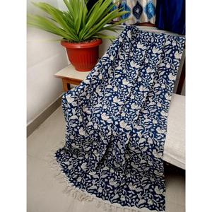 Traditional Style Handcrafted Premium 100% Cotton <b>Throw</b> <b>Blanket</b> Printed Tassels Eco-friendly Lightweight All-Season Home Decor - Product Image 1