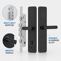 Serrure de porte intelligente en alliage d'aluminium avec carte-clé RFID pour hôtel, logiciel de gestion gratuit, pour hôtel, appartement, porte en bois ou en acier