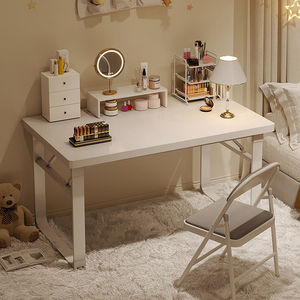 Folding Computer <b>Desk</b> Minimalist Modern Style Foldable Home Office <b>Study</b> Table Plastic Surface Artificial Board Material - Product Image 1