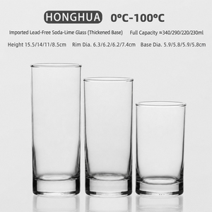 Vaso Moderno Transparente de Vidrio Sodocálcico para Bebidas Largas, Vaso Grueso para Jugo, Té, Mojito, Cócteles, Restaurante, Hotel, Bar, Venta al por Mayor - Product Image 1