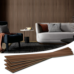 לוחות קיר אקוסטיים מעץ MDF מחורץ תלת מימדי, פאנלים אקוסטיים, עיצוב קיר פנים, פאנל קיר מעץ, אקופאנל - Product Image 3