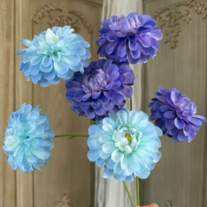 Promotion Vente Boule de fleurs <span class=keywords><strong>Dahlia</strong></span> à 3 têtes Boule de fleurs Chrysanthème à longue tige pour la décoration de mariage et de la maison - Product Image 3