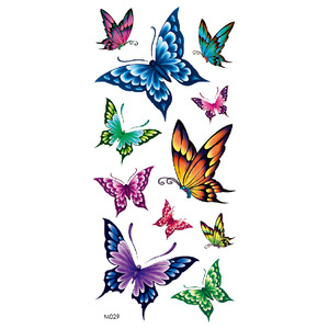 Adesivi per Tatuaggi a Colori con <span class=keywords><strong>Fiori</strong></span> <span class=keywords><strong>e</strong></span> Farfalle Stampati in Offset - Product Image 3