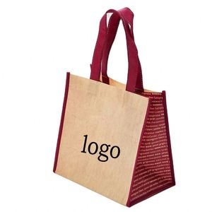 Promotion Custom logo Six-Pack Beer Handheld Non-Woven Bag with Silk Screen Logo Red <b>Wine</b> Gift Bag with Letter Pattern - Product Image 1